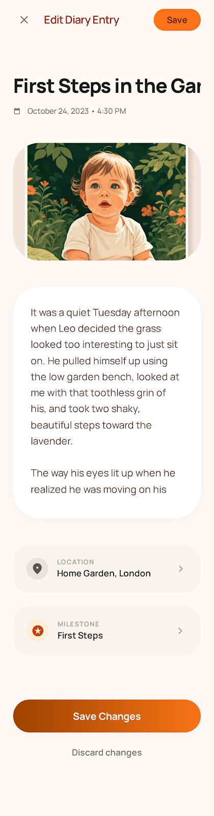 Mobile app screen showing analytics and guidance